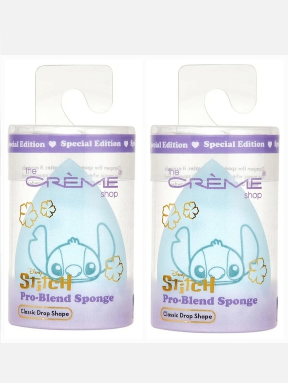 NIB 2-Pack Creme Shop Stitch Special Edition Pro-Blend Drop Shape Makeup Sponge